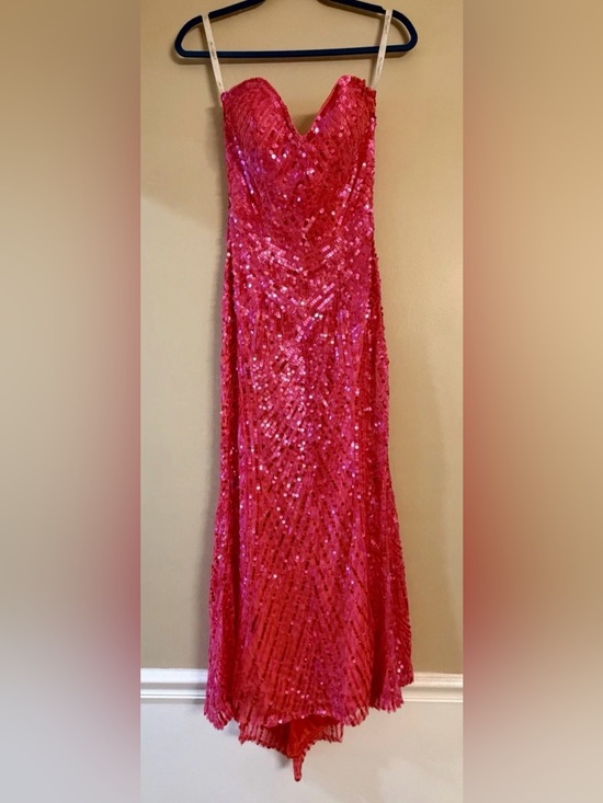 Mac Duggal Dresses & Skirts - Gorgeous Mac Duggal Sz 4 Pink Sequin Strapless Prom Dress